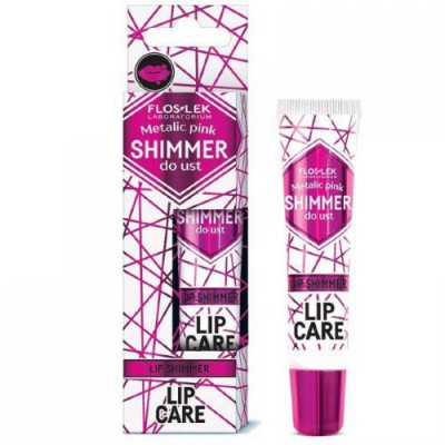 Miniaturka artykułu - FLOS-LEK Shimmer do ust Metalic pink, 10g