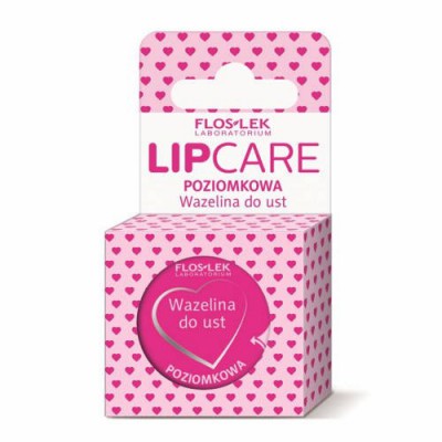 Miniaturka artykułu - FLOS-LEK LIP CARE Wazelina kosmetyczna do ust poziomkowa, 15g