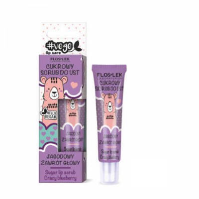 Miniaturka artykułu - FLOS-LEK Cukrowy scrub do ust jagodowy, 14g