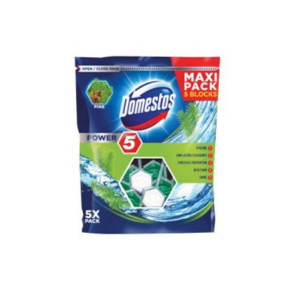Miniaturka artykułu - DOMESTOS Kostki do WC Pine, 5x55g