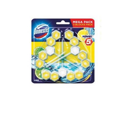 Miniaturka artykułu - DOMESTOS Kostki do WC lime, 3x55g