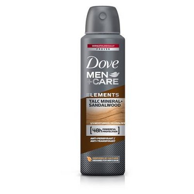 Miniaturka artykułu - DOVE MEN+CARE Elements Talc Mineral+Sandalwood Antyperspirant w aerozolu, 150 ml