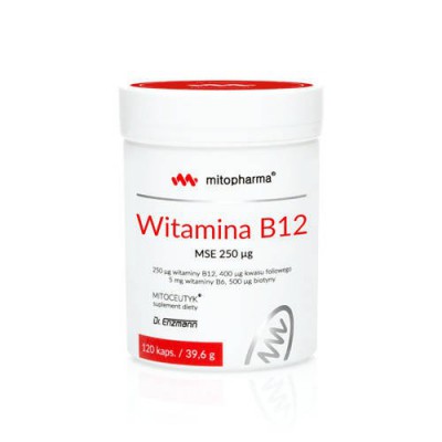 Miniaturka artykułu - MITOPHARMA Witamina B12 MSE 250ug, 120 kaps.