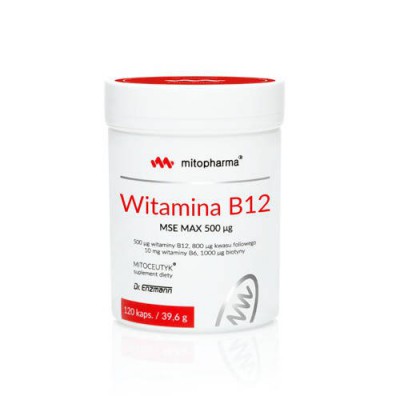 Miniaturka artykułu - MITOPHARMA Witamina B12 MSE MAX, 120 kaps.
