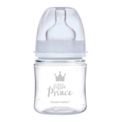 Miniaturka artykułu - CANPOL BABIES butelka szeroka antykolkowa  PP EasyStart ROYAL BABY niebieska, 120ml 35/233