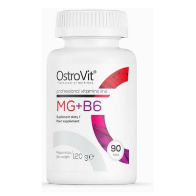 Miniaturka artykułu - OstroVit Magnez + B6, 90 tabletek