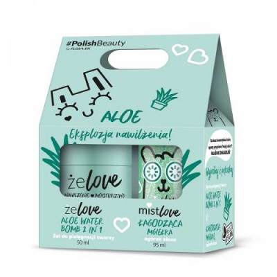Miniaturka artykułu - FLOSLEK ALOE Zestaw żeLOVE Żel water bomb, 50ml + mistLOVE Mgiełka, 95ml