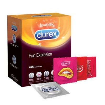 Miniaturka artykułu - DUREX FUN Explosion Prezerwatywy, 40 sztuk