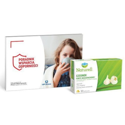 Miniaturka artykułu - Zestaw NATURELL Czosnek forte bezzapachowy- 90kaps. + Poradnik odporność