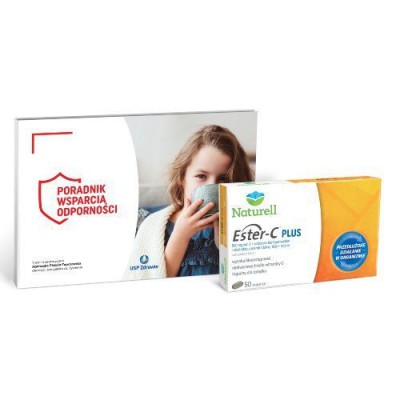 Miniaturka artykułu - Zestaw Naturell Ester PLUS Witamina C - 50 tabl. + Poradnik Odporność