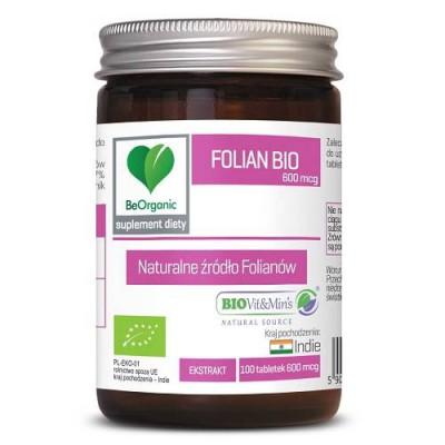 BeOrganic Folian Bio 600mcg, 100 tabl.