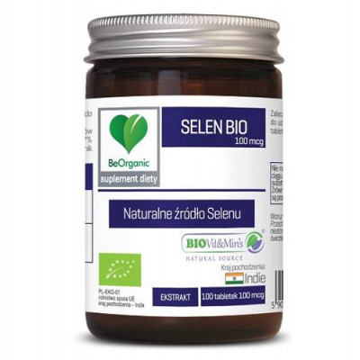 Miniaturka artykułu - BeOrganic Selen Bio 100mcg, 100 tabl. 
