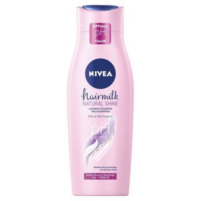 Miniaturka artykułu - NIVEA Hairmilk Natural Shine Łagodny szampon do włos&oacute;w, 400ml