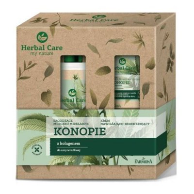Miniaturka artykułu - FARMONA HERBAL CARE Zestaw Konopie Mleczko micelarne, 400ml + Krem, 50ml