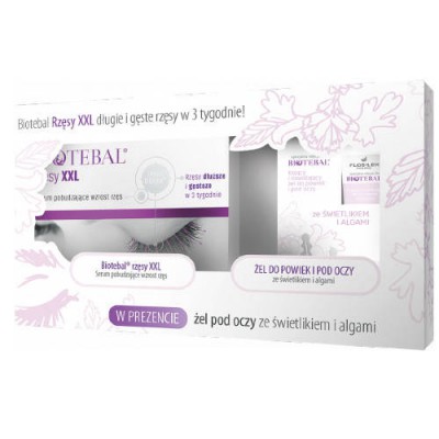 Miniaturka artykułu - BIOTEBAL Zestaw Rzęsy XXL Serum do rzęs, 3ml + Flos-Lek Żel pod oczy ze świetlikiem, 15ml