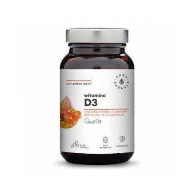 Miniaturka artykułu - AURA HERBALS Witamina D3 2000 IU, 90kaps.