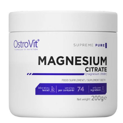 Miniaturka artykułu - OstroVit Supreme Pure Magnesium Citrate Cytrynian magnezu, 200g