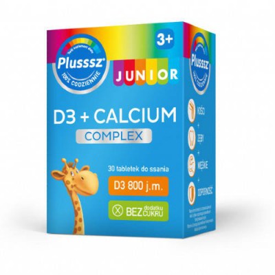 Miniaturka artykułu - Plusssz Junior D3 + Calcium Complex, 30tabl.