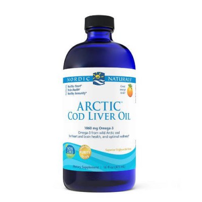 Miniaturka artykułu - NORDIC NATURALS Arctic Cod Liver Oil Olej z wątroby dorsza,  473ml