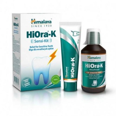 Miniaturka artykułu - HIMALAYA HIORA-K SENSI KIT Zestaw Pasta do zęb&oacute;w, 50g + Płyn do higieny jamy ustnej, 150ml