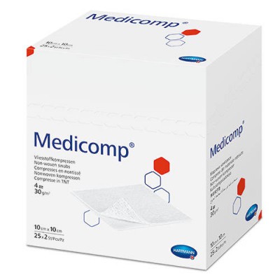 Miniaturka artykułu - MEDICOMP EXTRA Kompresy niejałowe 10x10cm, 100 sztuk