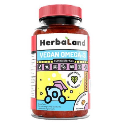 Miniaturka artykułu - HERBALAND Vegan Omega-3 Żelki dla dzieci, 90 sztuk