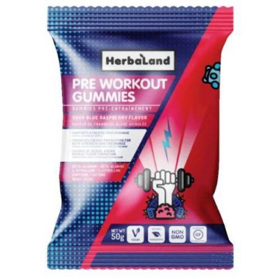 Miniaturka artykułu - HERBALAND Żelki energetyczne Pre Workout, 50g