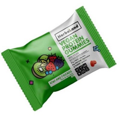 Miniaturka artykułu - HERBALAND Żelki Proteinowe Kiwi, 50g