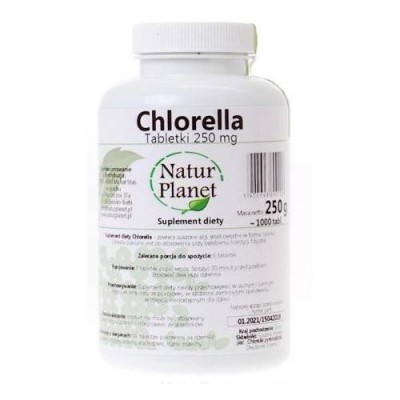 Miniaturka artykułu - NaturPlanet Chlorella 250g, 1000tabl.