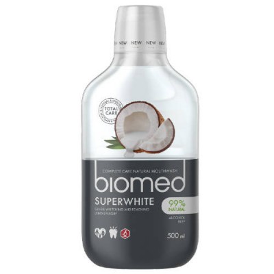 Miniaturka artykułu - BIOMED SUPERWHITE Płyn do płukania jamy ustnej, 500ml