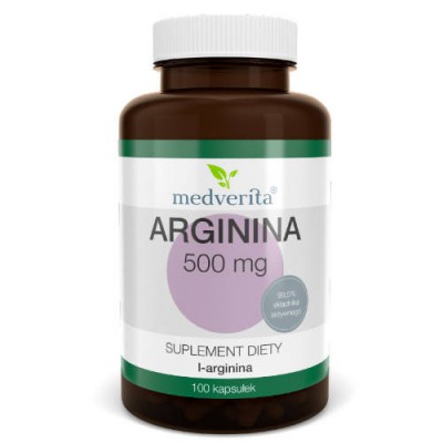 Miniaturka artykułu - MEDVERITA Arginina 500mg, 100kaps.