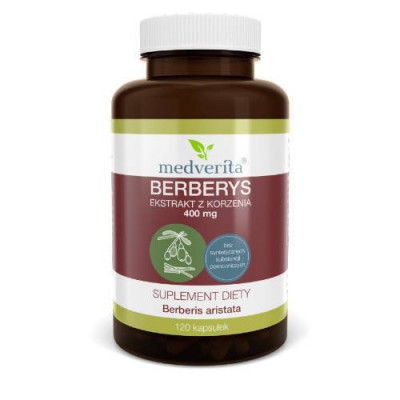 Miniaturka artykułu - MEDVERITA Berberys 400mg, 120kaps.