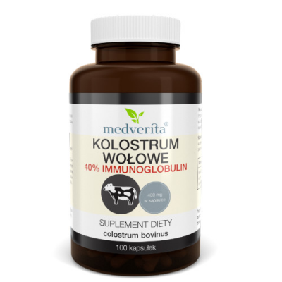 Miniaturka artykułu - MEDVERITA Kolostrum Wołowe 400mg, 100kaps.