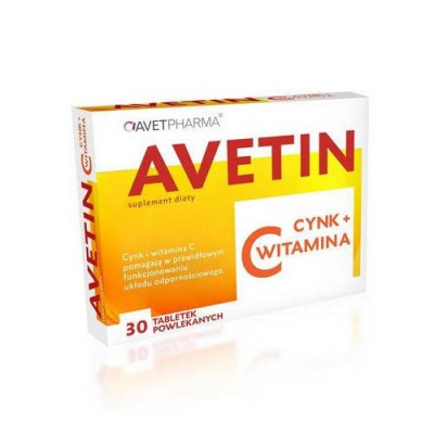 Miniaturka artykułu - Avetin Cynk + Witamina C, 30tabl.