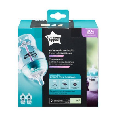 Miniaturka artykułu - Tommee Tippee Butelka Antykolkowa Advanced, 2szt