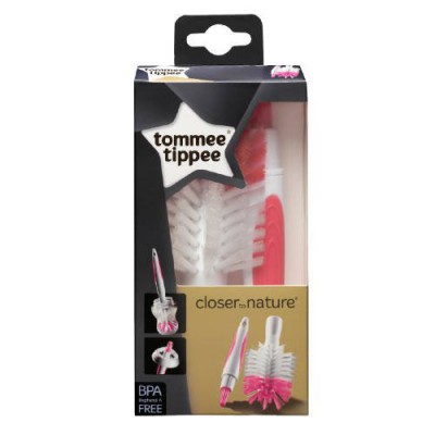 Tommee Tippee CTN Szczotka do butelek i smoczk&oacute;w r&oacute;żowa