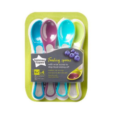 Tommee Tippee Szeroka łyżeczka do samodzielnego jedzenia, 4szt.