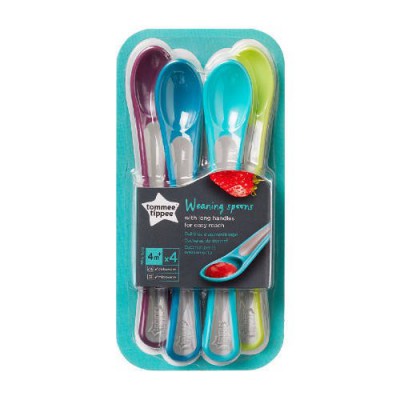 Miniaturka artykułu - Tommee Tippee Łyżeczka z miękką końc&oacute;wką, 4szt.