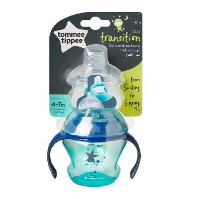 Miniaturka artykułu - Tommee Tippee Kubek Przejściowy 4-7m BOY niebieski, 150ml