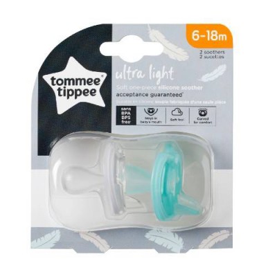 Miniaturka artykułu - Tommee Tippee Smoczek Ultra Light 6-18m, 2szt