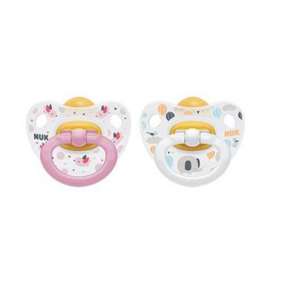 Miniaturka artykułu - NUK Happy Kids Lateksowy smoczek (6-18m) r&oacute;żowy/biały, 2szt.