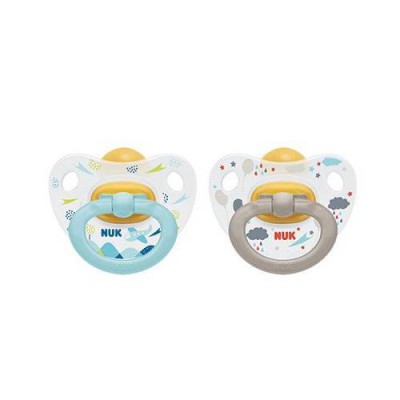 NUK Happy Kids Lateksowy smoczek (18-36m) niebieski/szary, 2szt.