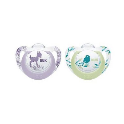 NUK Genius Color Silikonowy smoczek uspokajający (18-36m) fioletowy/zielony, 2szt.