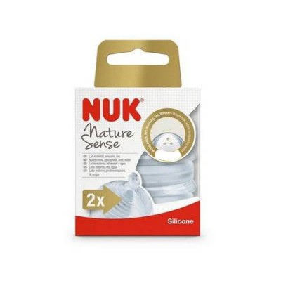 Miniaturka artykułu - NUK Silikonowy smoczek do butelki Nature Sense (6-18m) rozmiar M, 2szt.
