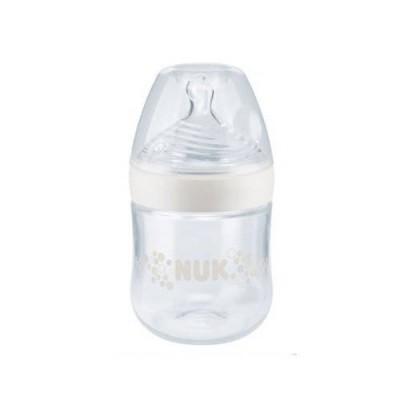 Miniaturka artykułu - NUK NATURE Sense Butelka (0-6m) ze smoczkiem silikonowym biała, 150 ml 