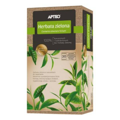 Miniaturka artykułu - APTEO NATURA Herbata zielona, 30 saszetek