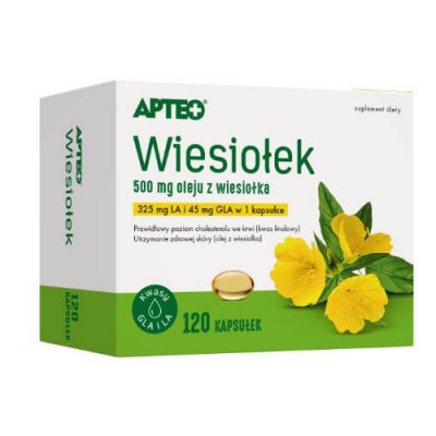 Zdjęcie produktu - APTEO Wiesiołek kwasy omega i witamina E, 120 kaps.