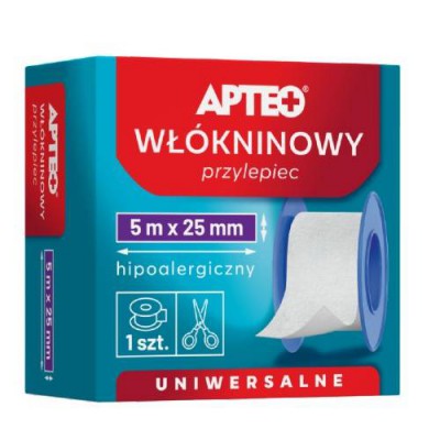 Miniaturka artykułu - APTEO CARE Przylepiec wł&oacute;kninowy 5 m x 2,5 cm, 1 sztuka