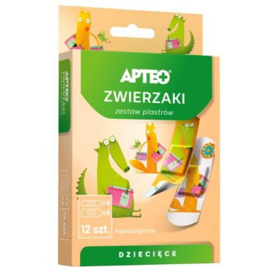 Miniaturka artykułu - APTEO Plastry dla dzieci - zwierzaki, 12 sztuk