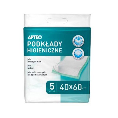 Miniaturka artykułu - APTEO Podkłady higieniczne 40 x 60 cm, 5 sztuk